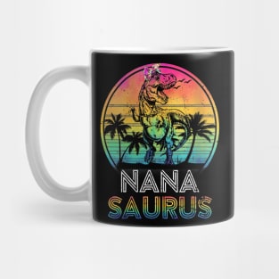 Nanasaurus Dinosaur Nana Saurus Family Matching Tie Dye Mug